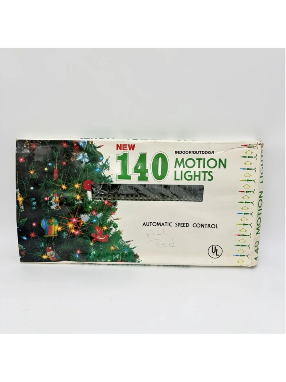 Vintage PAY ’N PAK 140 RED MOTION Christmas Lights Incandescent NEW Open Box